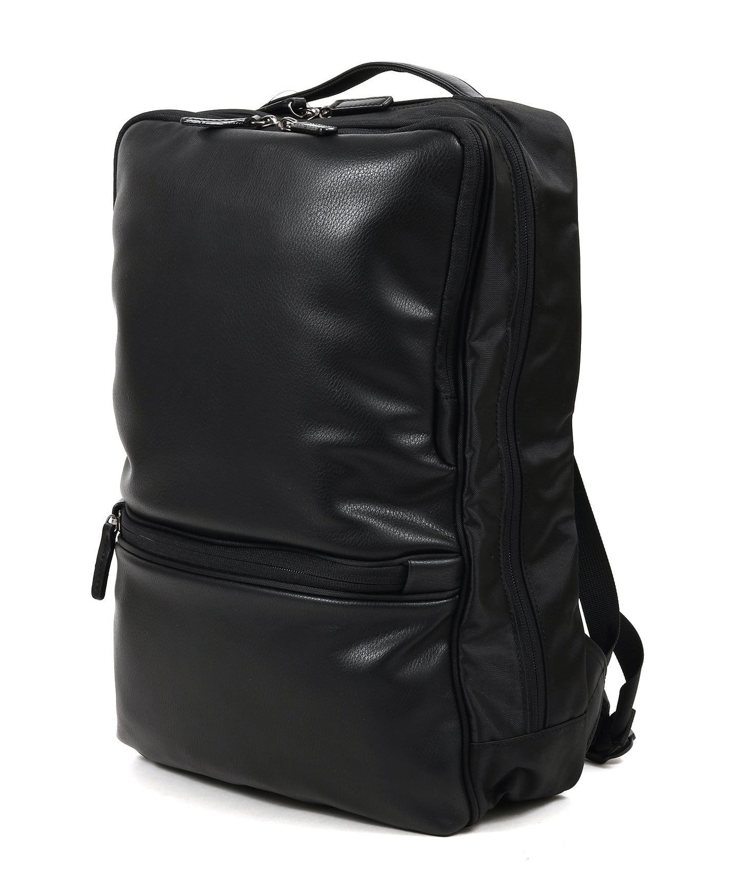 ナイロン×シュリンクレザータッチ合皮 スクエアリュック GDN1000